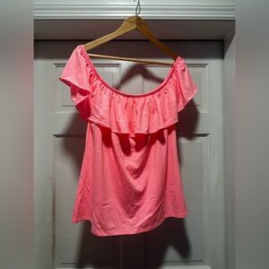 Lilly Pulitzer Coral Ruffle Blouse